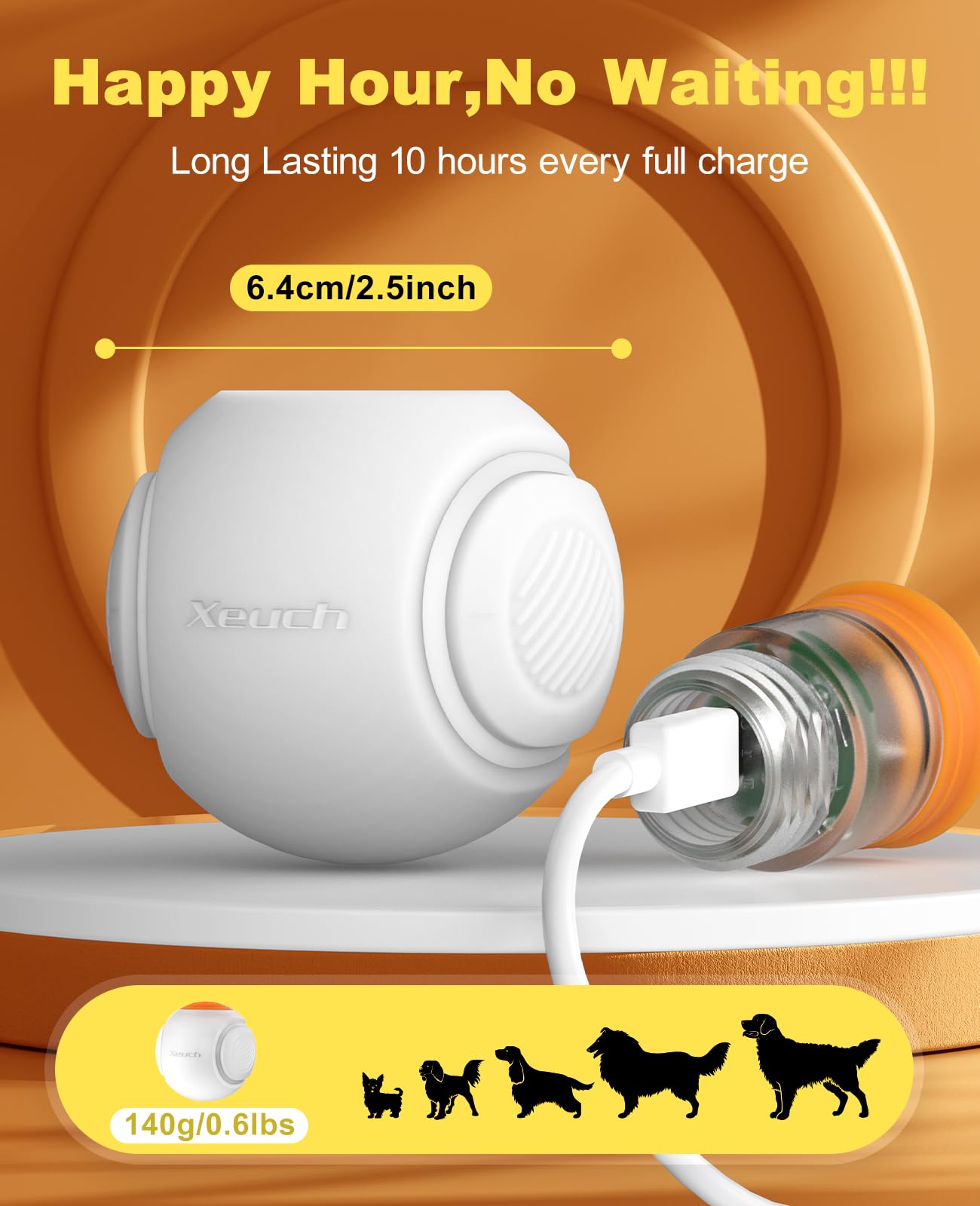 Xeuch ball uses a shock sensor to trigger vibrant LEDs.