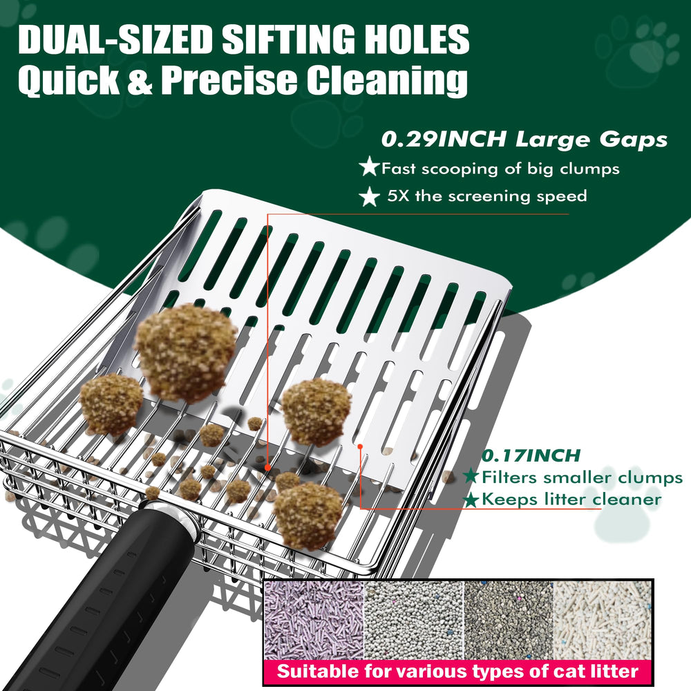 XIAOXINGYUN dual-layer sifting system separates litter quickly and cleanly