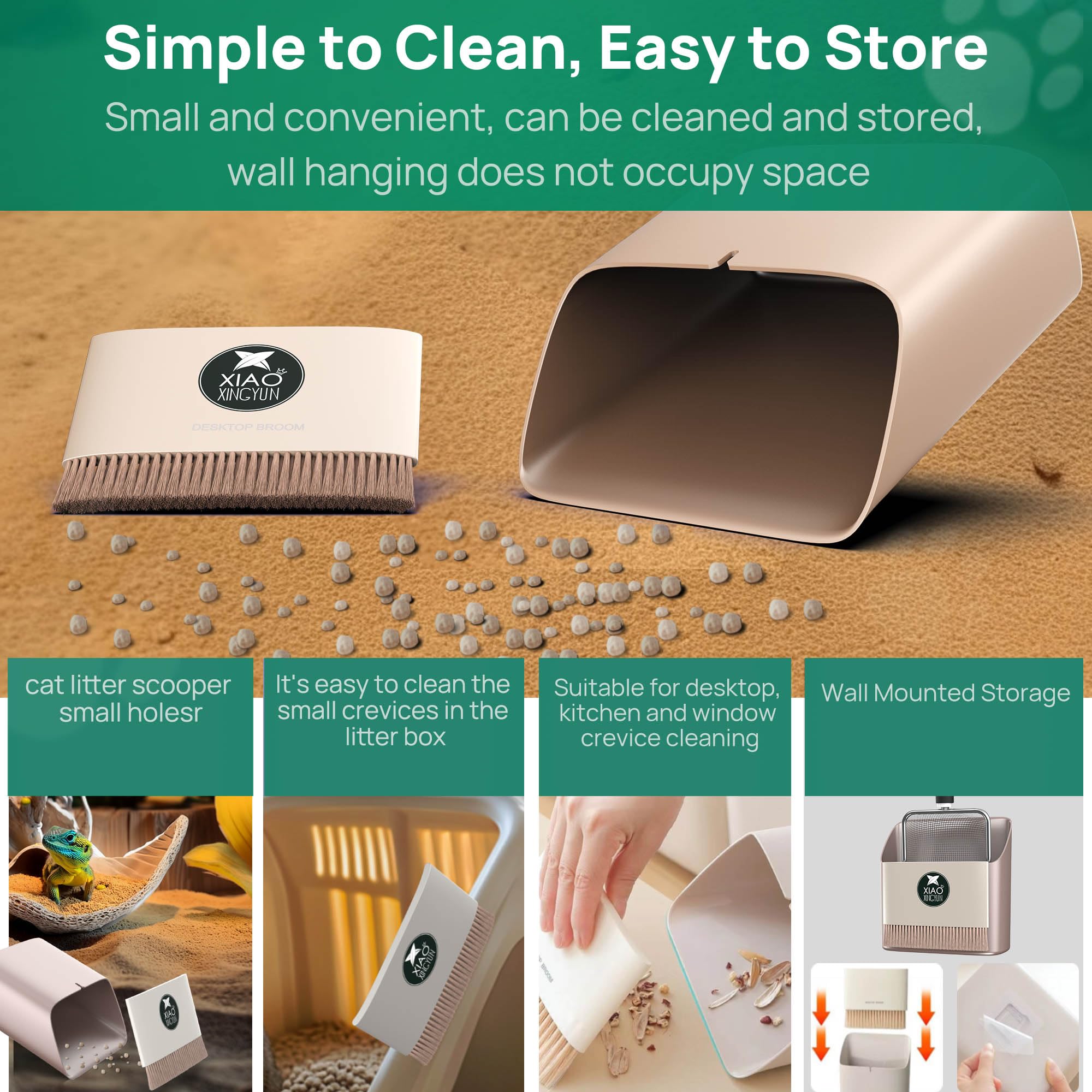 XIAOXINGYUN small mesh scoop for fine-substrate cleaning preserves bedding.
