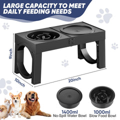 XiaZ anti-slip dog feeder stand reduces spills during vigorous mealtime.