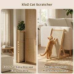 XiaZ triangular wood frame scratcher provides stability