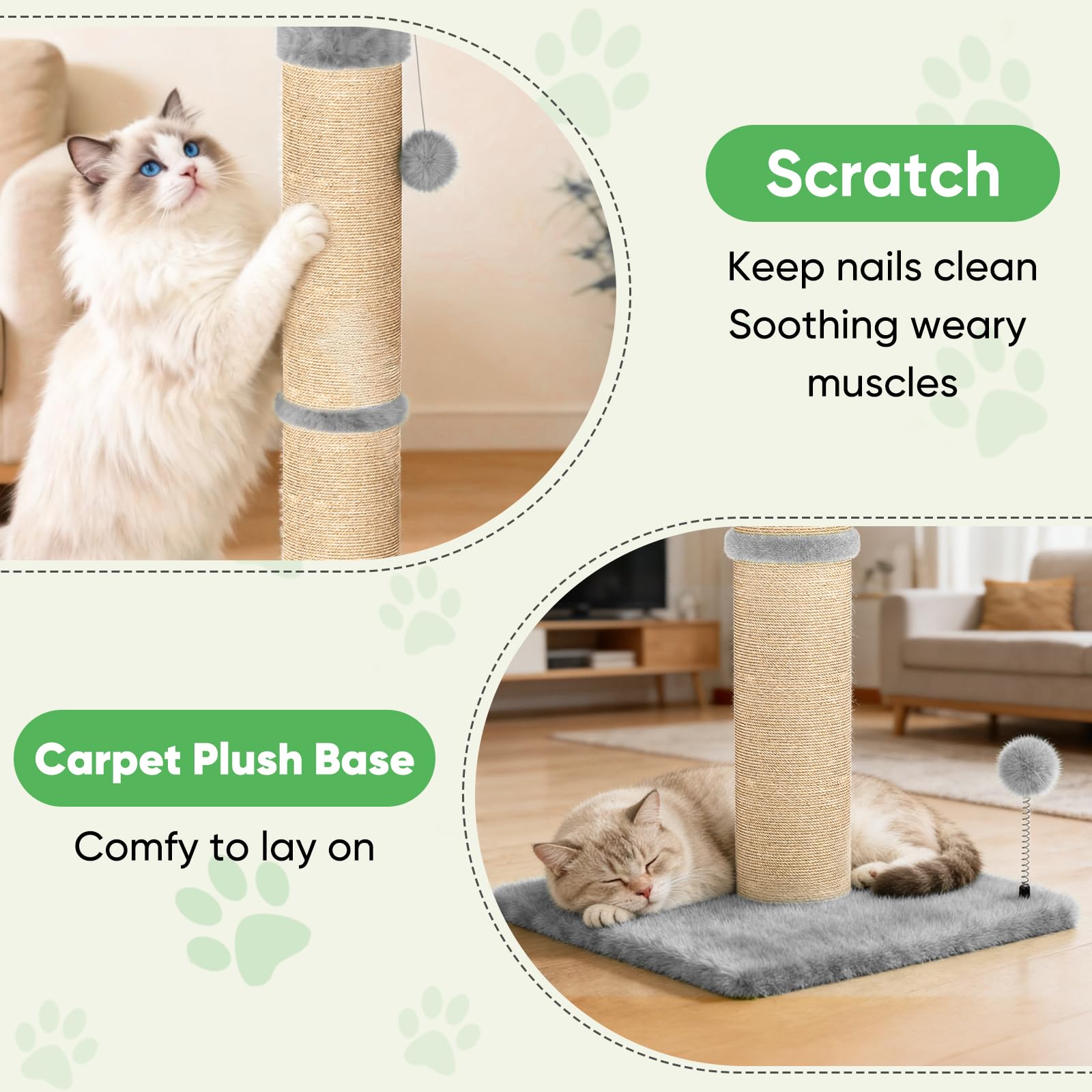 Four reinforced non-slip pads keep the post firmly in place.