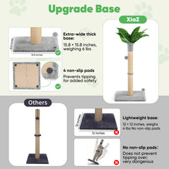 XiaZ 34inch sisal post provides satisfying vertical scratching for claws.