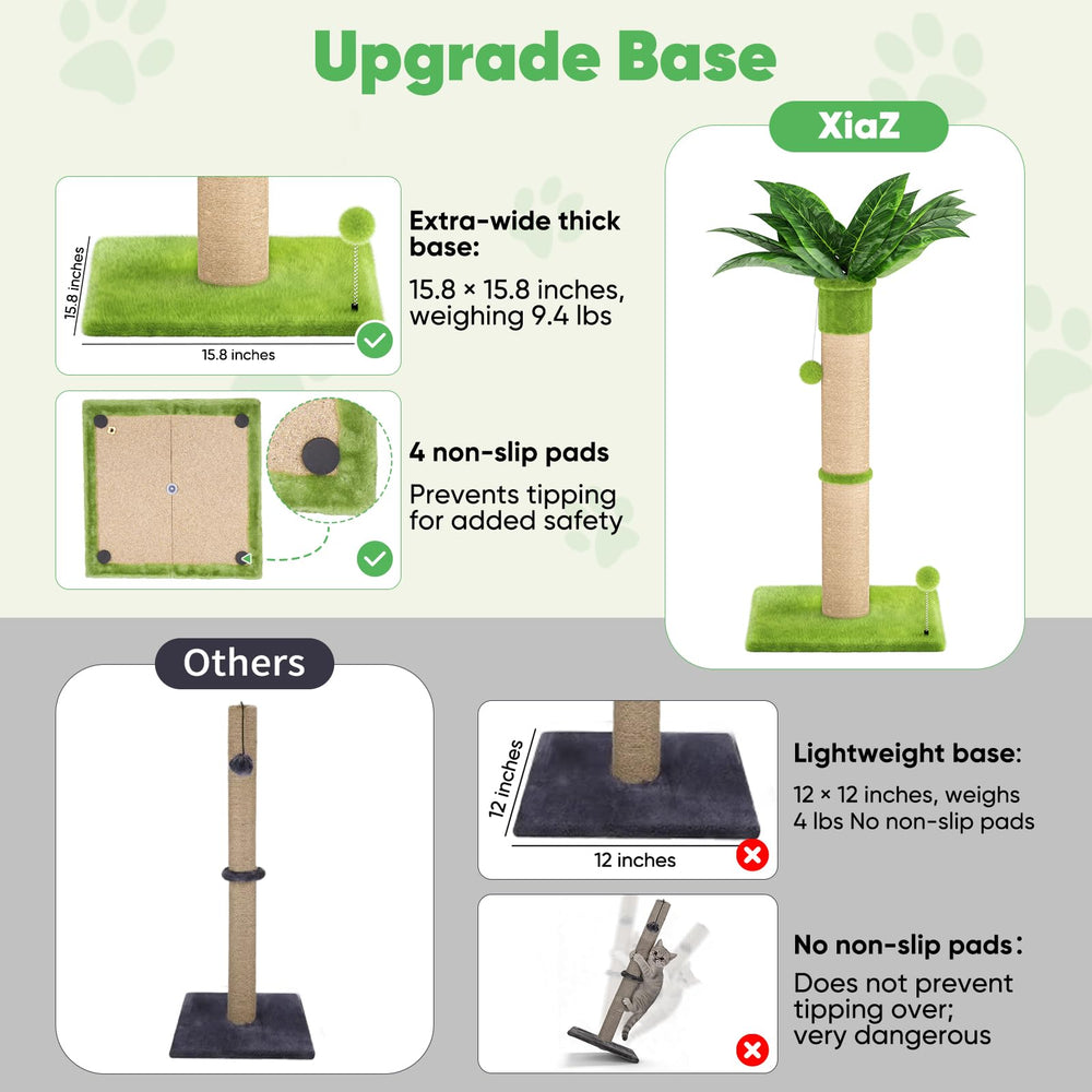 XiaZ cat scratching post plush top provides a cozy lounging spot.