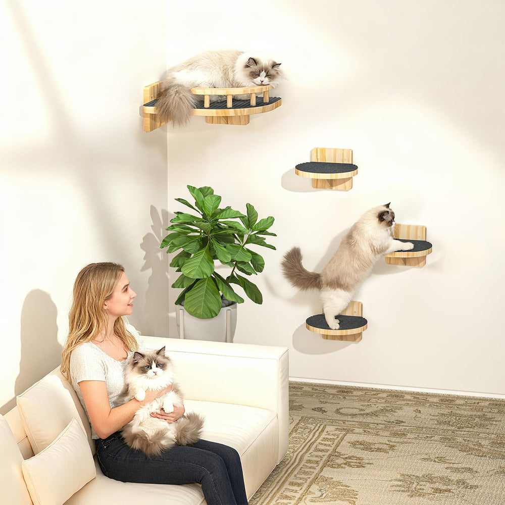 XiaZ Cat Wall Shelves vertical space saver creates room to climb