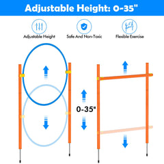 XiaZ Dog Agility Jump Hurdle adjustable height for progressive training