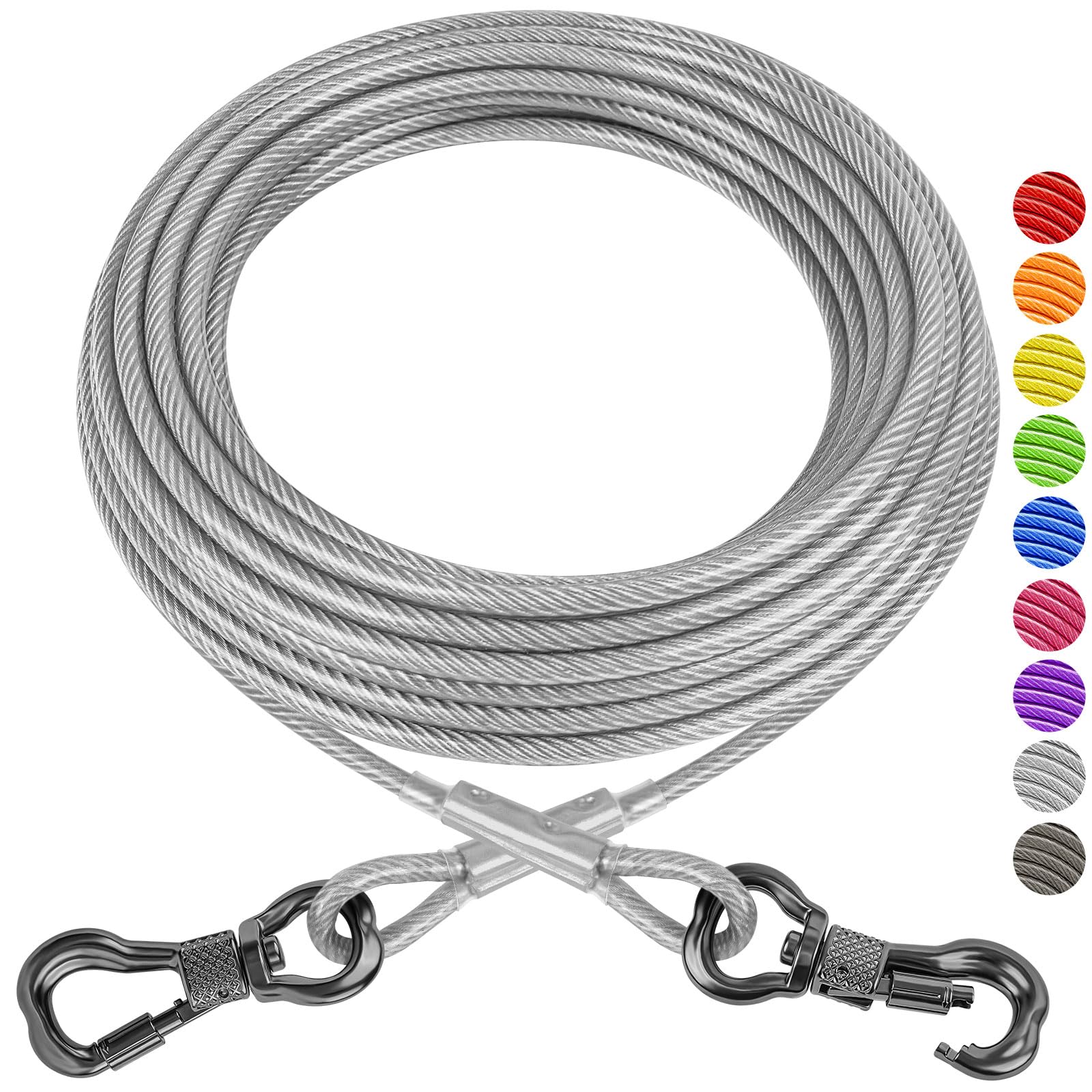 XiaZ dog tie out cable heavy-duty for secure outdoor freedom.