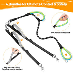 XiaZ leash with four handles provides instant control.