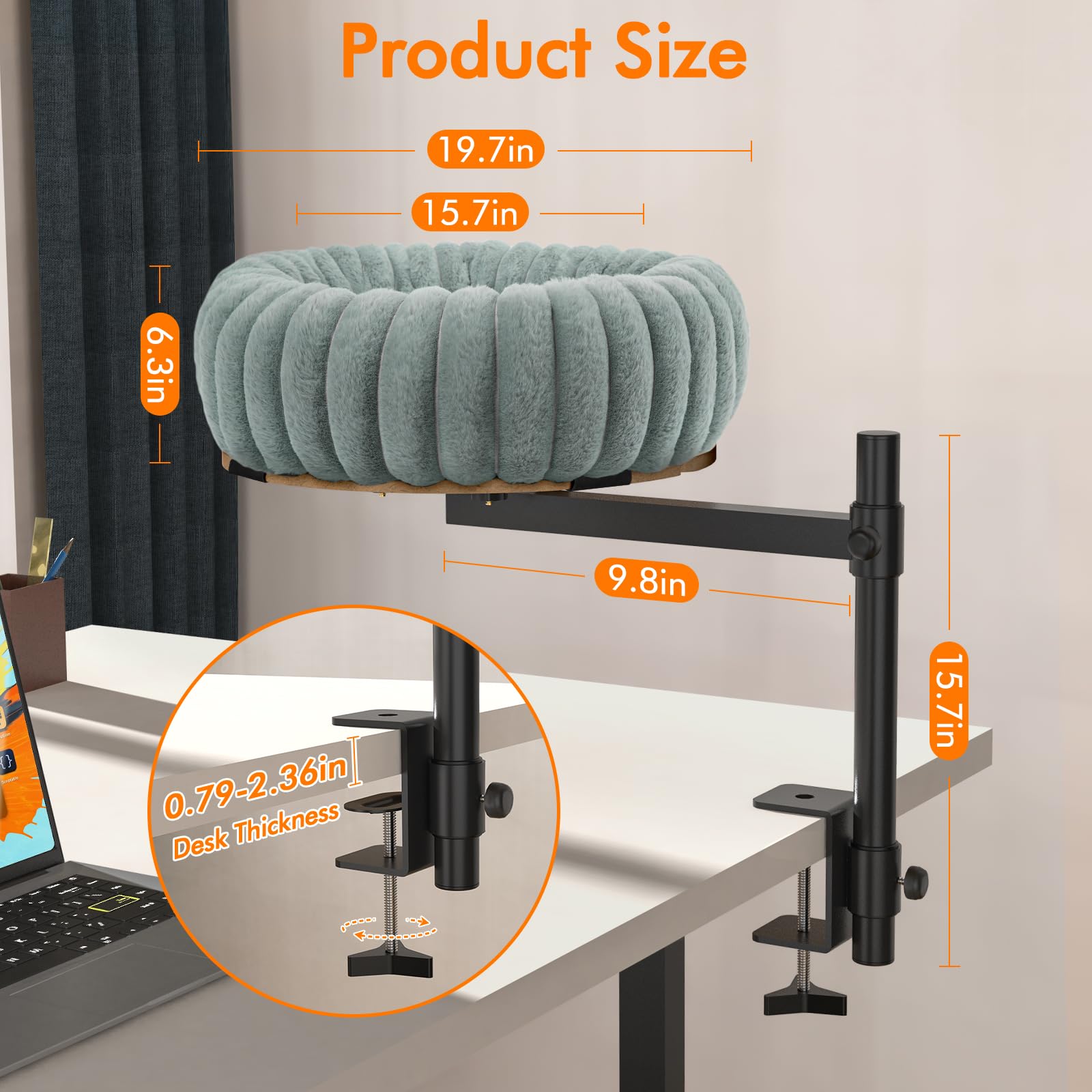 XiaZ dual mounting options fit most desks without tools for flexible placement.