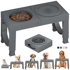 XiaZ elevated bowl stand assembled, ideal for large dogs' balanced feeding.