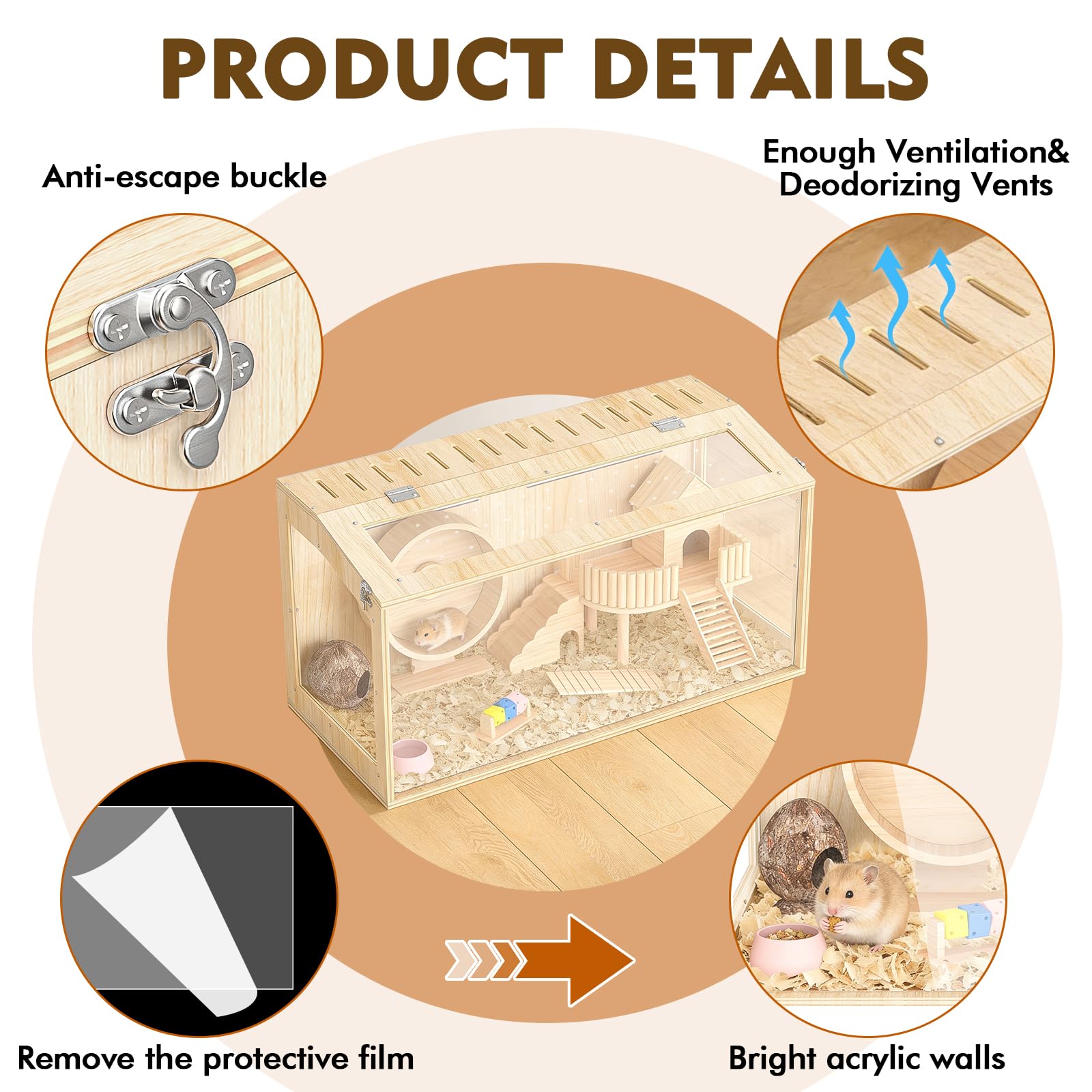 XiaZ spacious, customizable habitat supports tunnels, toys, and enrichment.