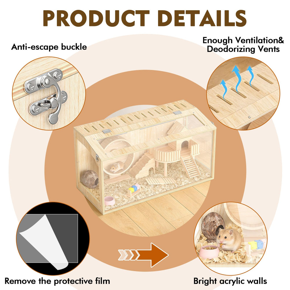 XiaZ spacious, customizable habitat supports tunnels, toys, and enrichment.