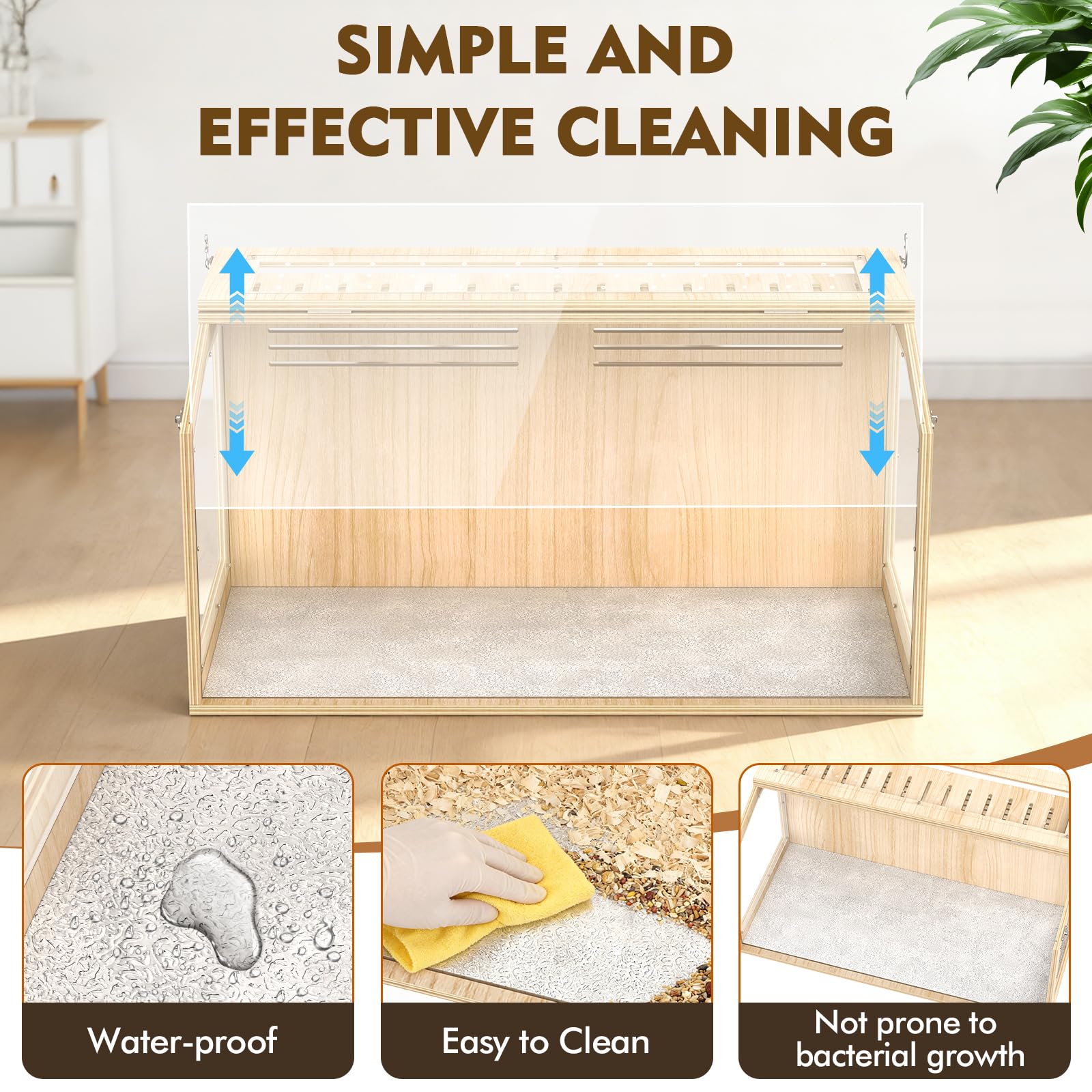 XiaZ ventilated top keeps fresh air circulating for small pets.