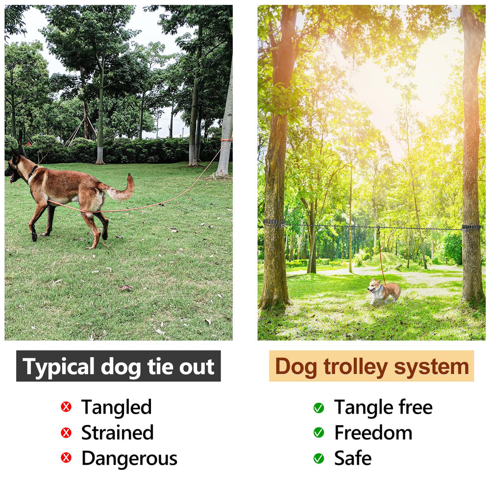 XiaZ heavy-duty steel clasps secure the 50ft leash.