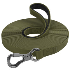 XiaZ olive 30ft long leash for outdoor adventures and reliable control.