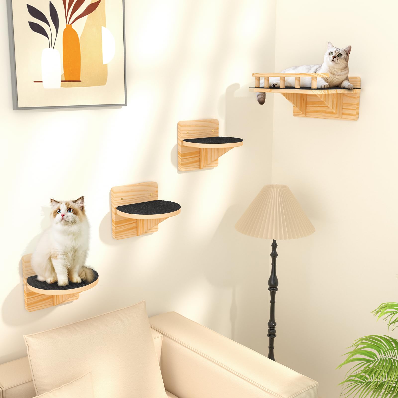 XiaZ pine wood cat furniture complements modern interiors.