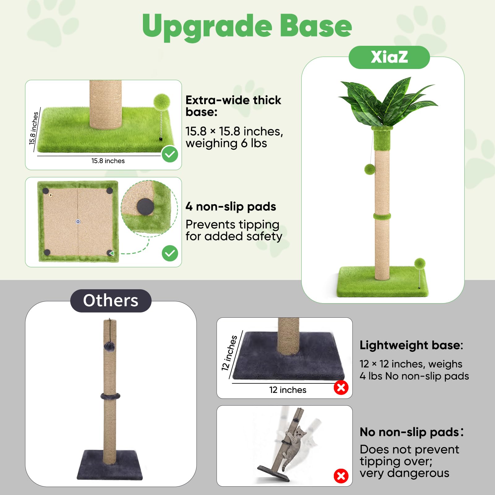 XiaZ 2.8 inch sisal post ideal for small to medium cats and comfy scratching