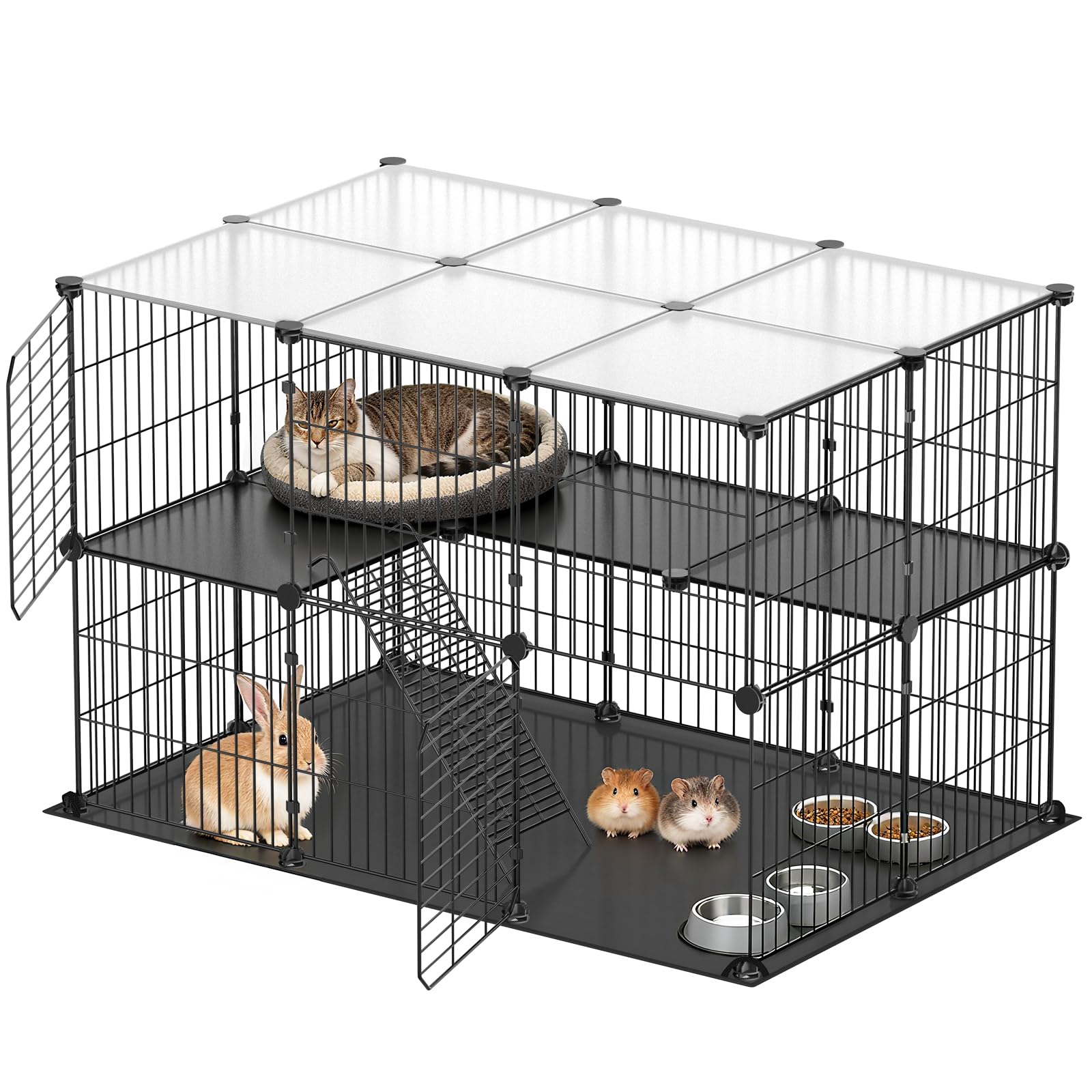 XiaZ small animal playpen with waterproof mat and two doors for quick setup