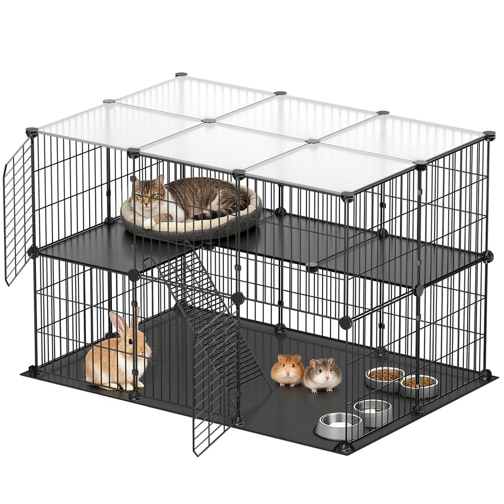 XiaZ small animal playpen with waterproof mat and two doors for quick setup