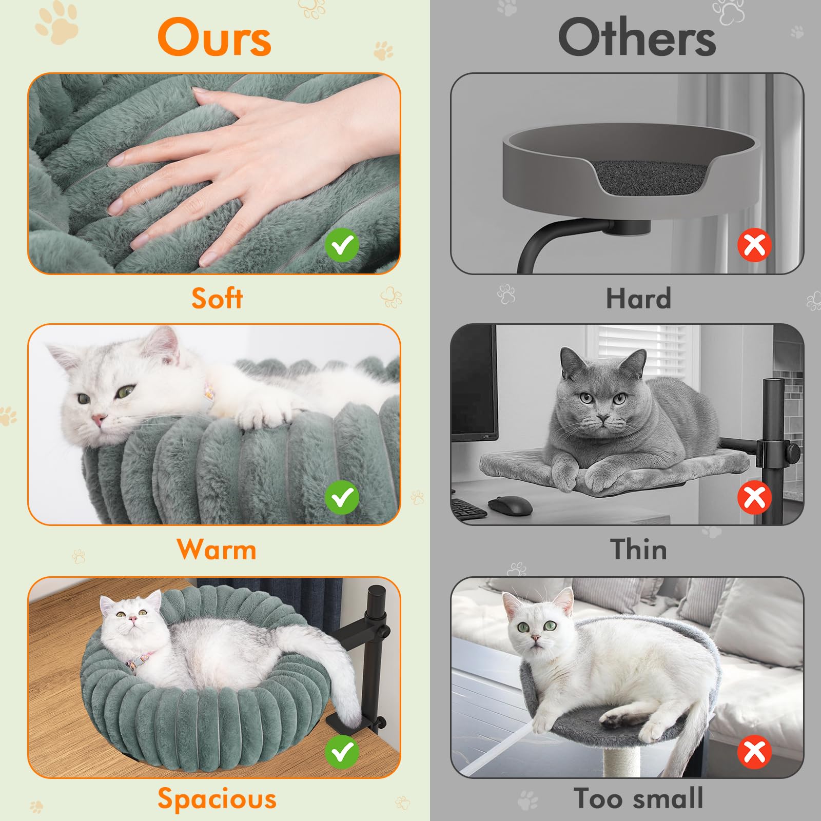 XiaZ compact desk mount bed saves space while keeping your cat nearby.