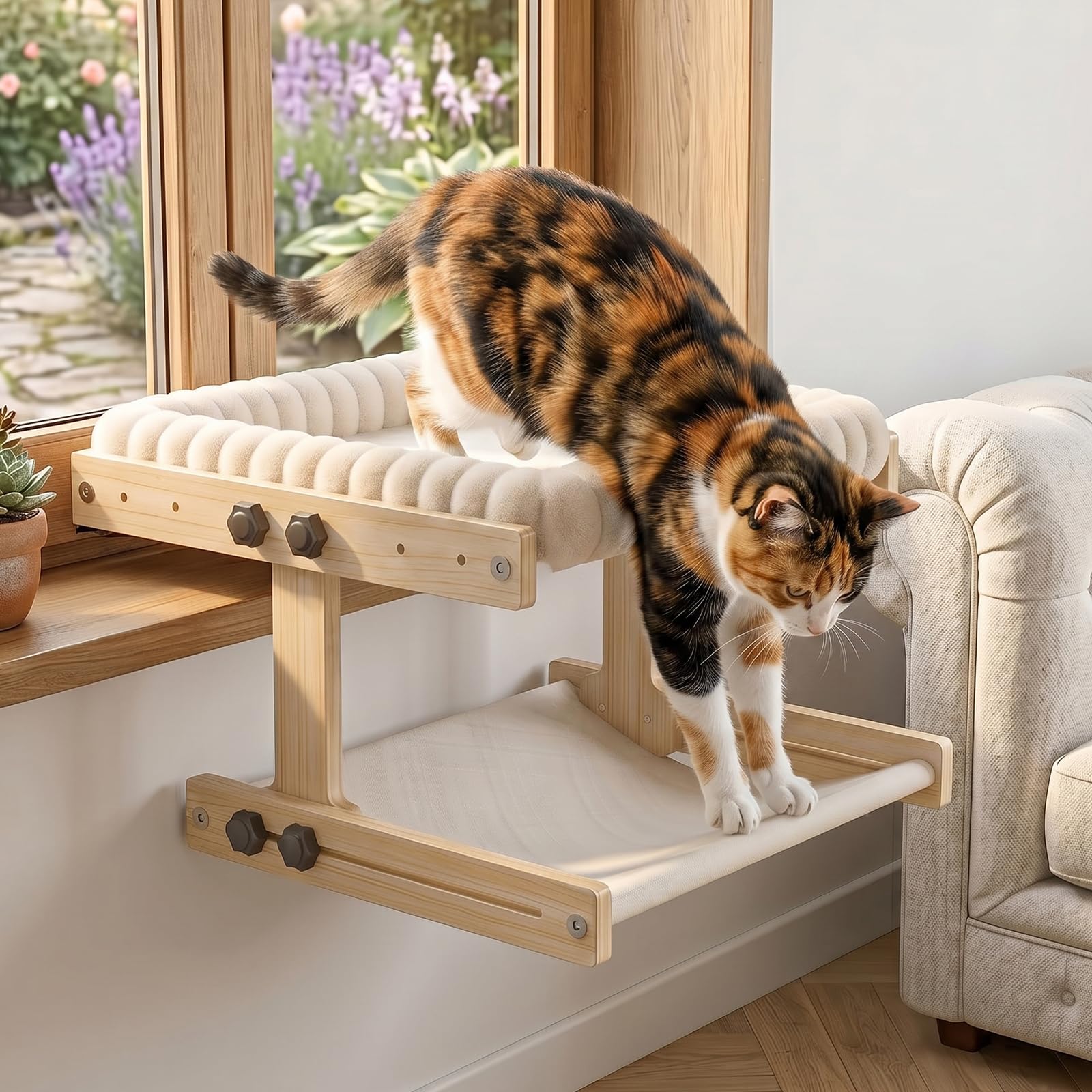 XiaZ space-saving design keeps floors uncluttered.