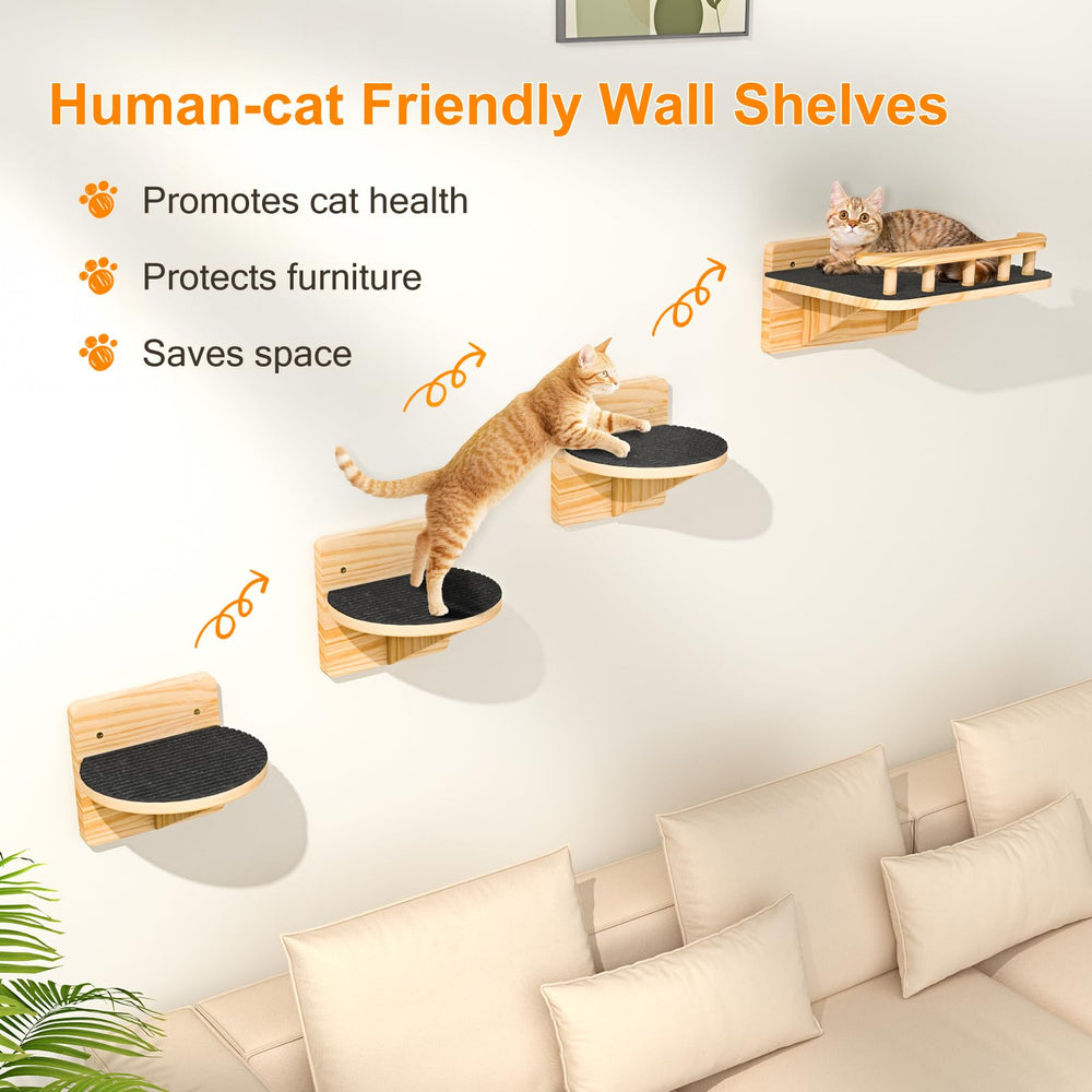 XiaZ vertical cat perch saves floor space for living rooms.