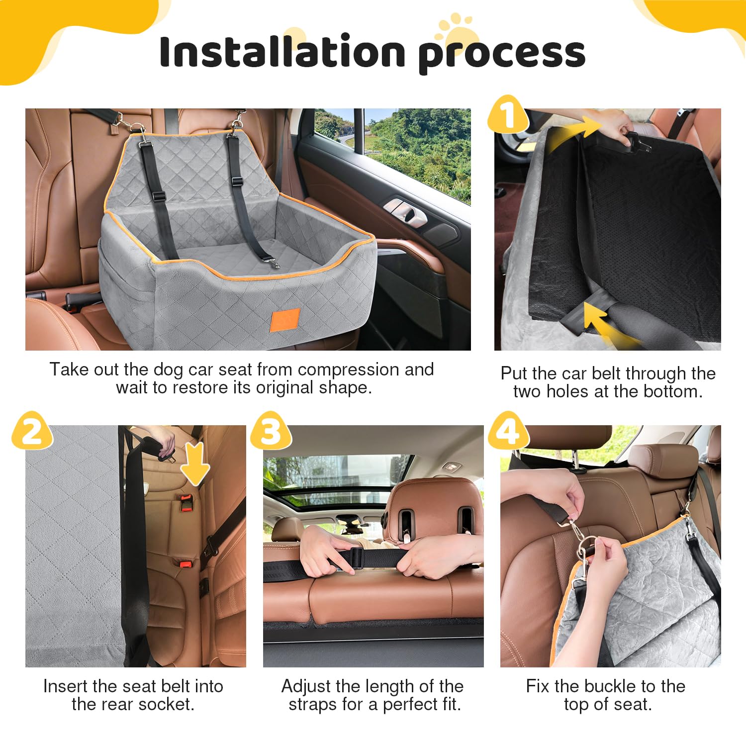 XIEEAOZEE dog car seat detachable cover for easy washing