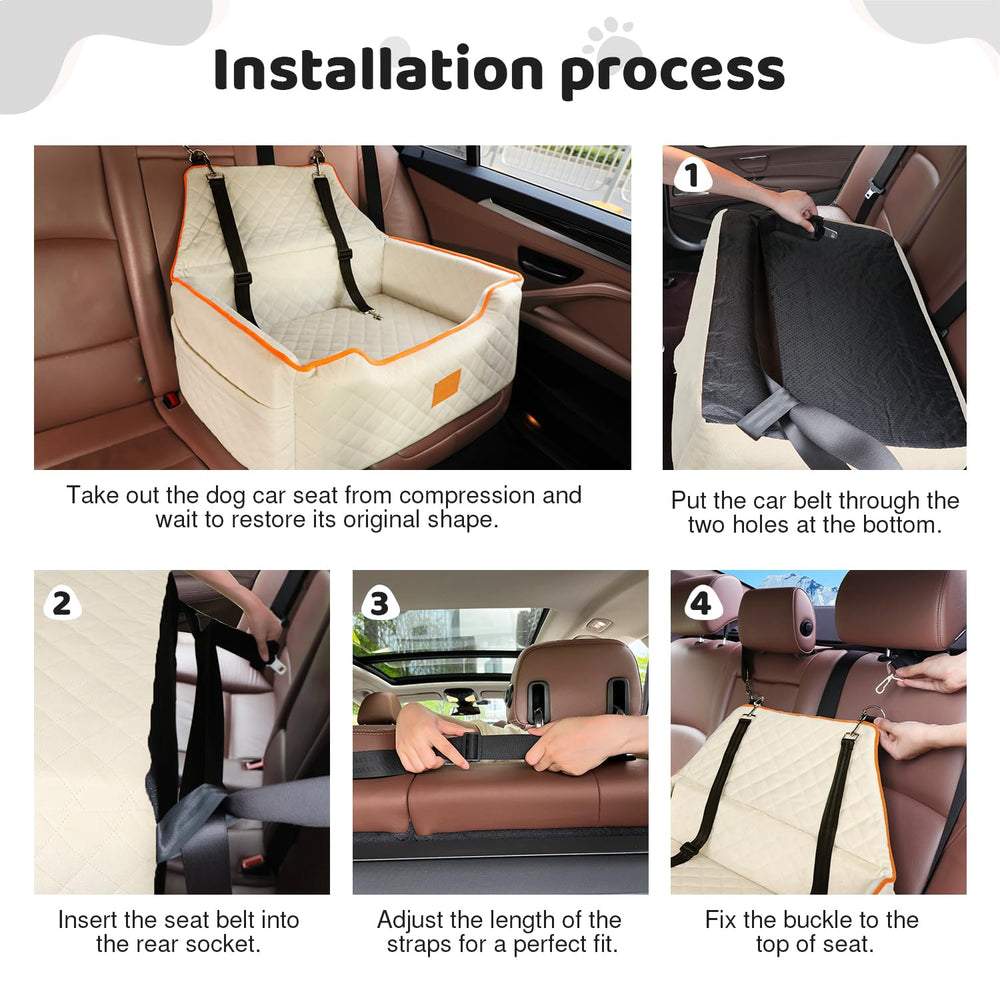 XIEEAOZEE dog car seat safety leash attached to collar for security.