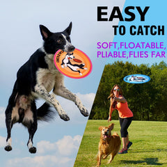 XIGOU Dog Flying Disc durability close-up shows canvas and soft edges for safe play.