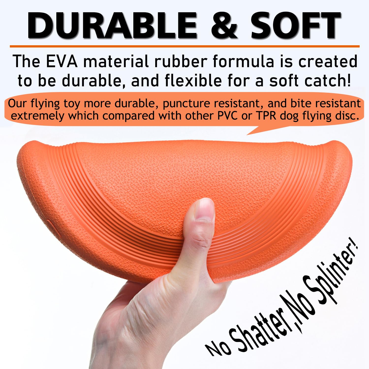 XIGOU durable rubber disc ready for rugged chewers during play.