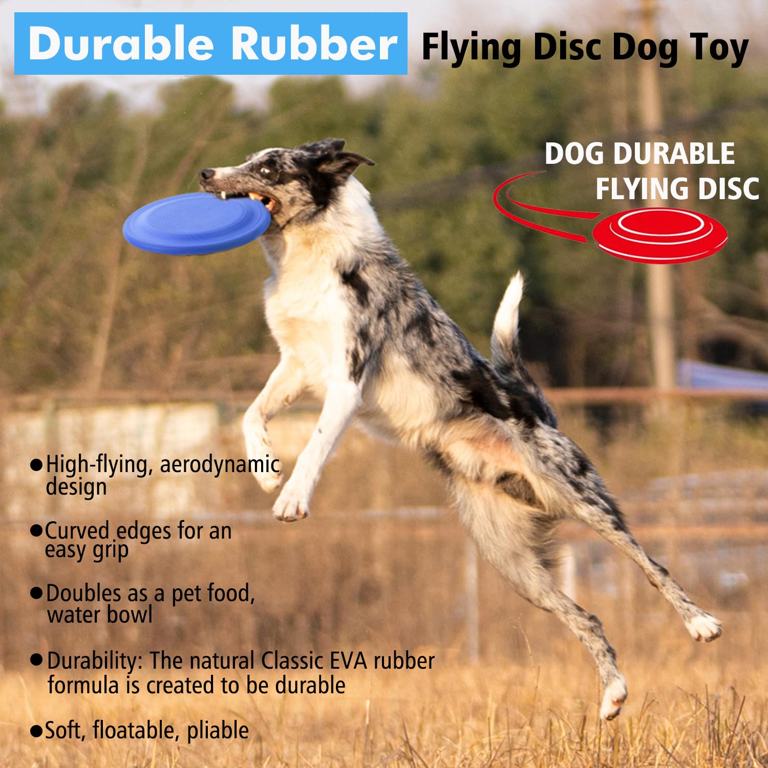 XIGOU medium-large dogs enjoy fetch with this durable disc.