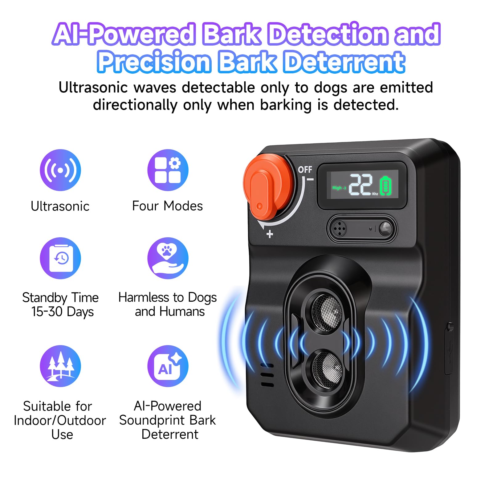 XIMUSON AI-powered bark detection targets real barks for precise response.