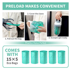 Xinzs Pooper Scooper concealed waste compartment contains odors effectively.