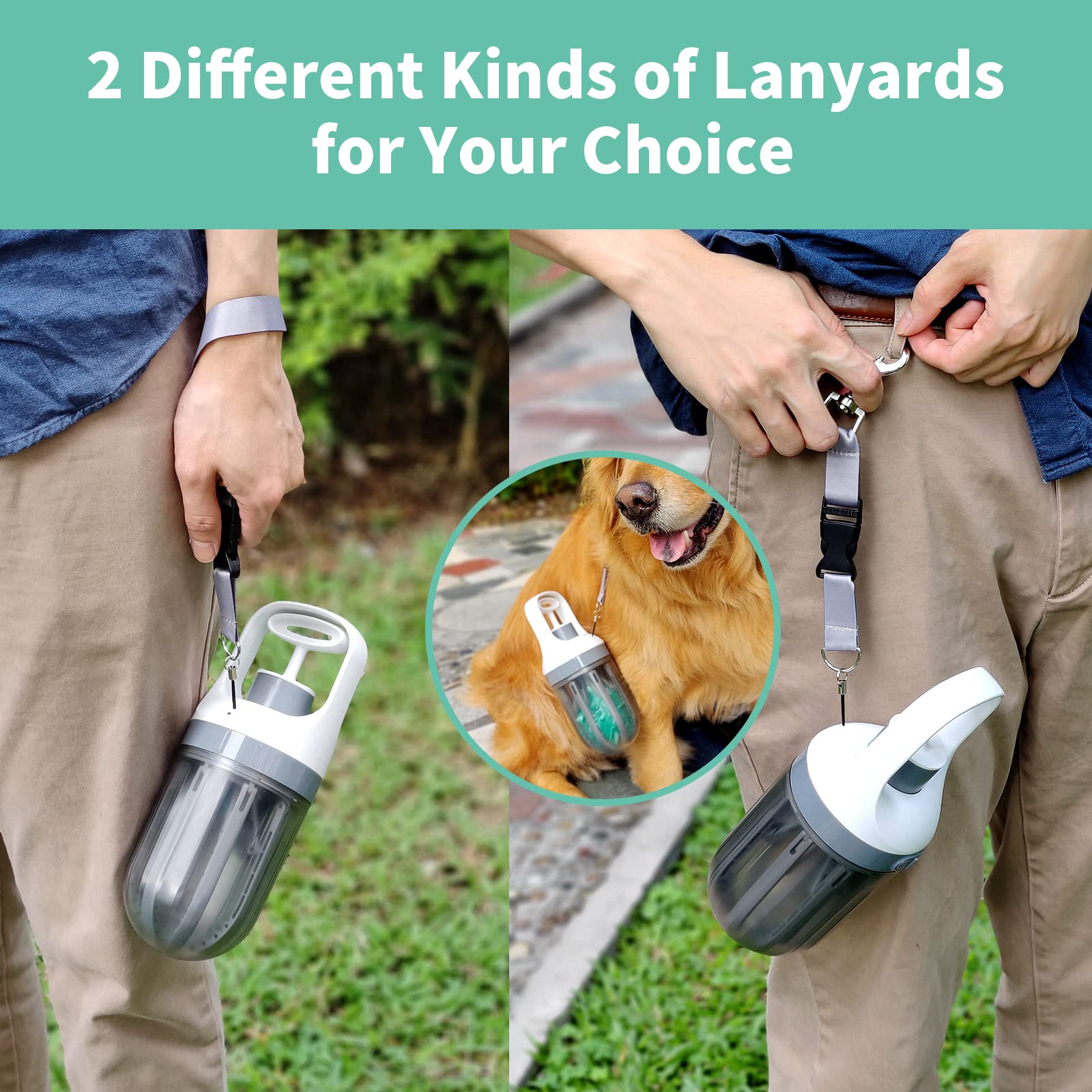 Xinzs Pooper Scooper includes a shoulder lanyard for easy carry.