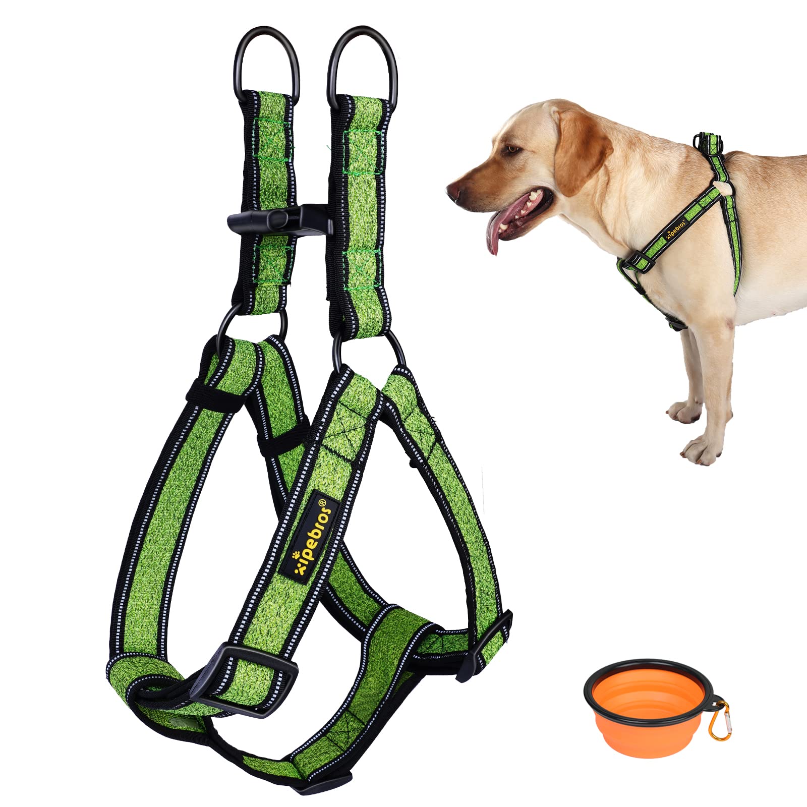 Xipebros no-pull harness front view for even pressure during walks