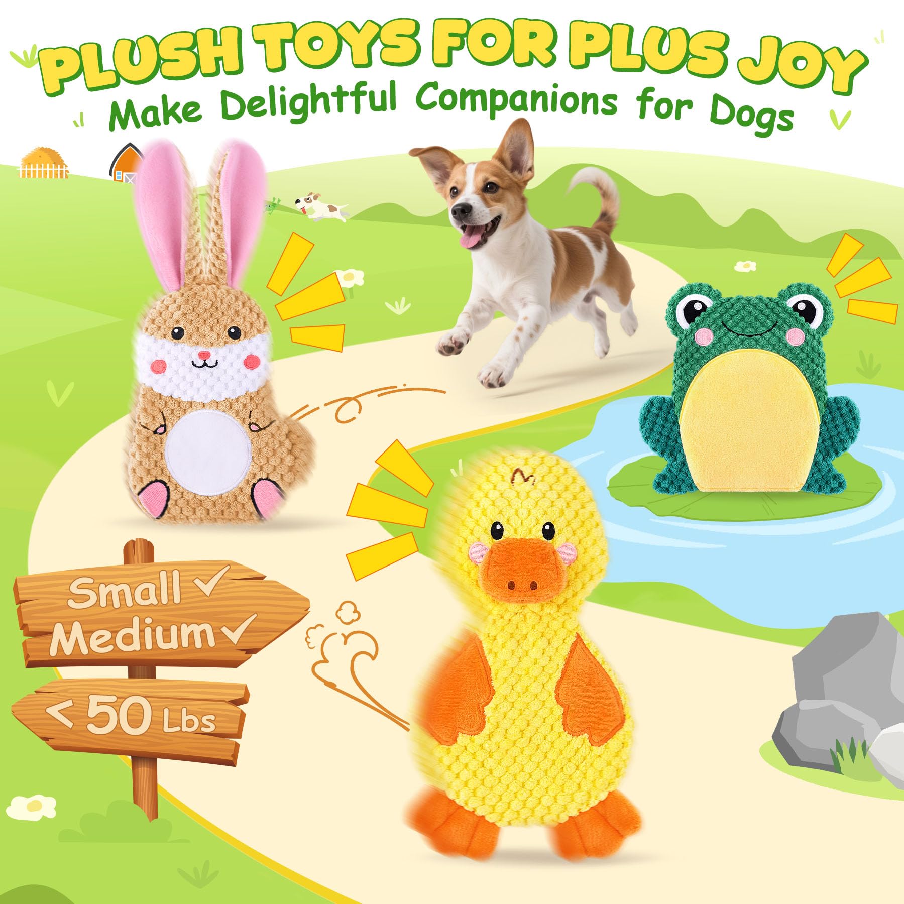 XIUGOAL Duck plush squeaker crinkle toy for interactive fun