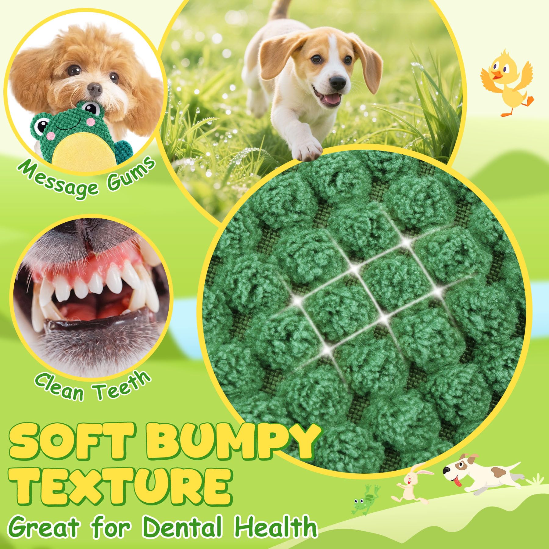 XIUGOAL No-stuffing dog toy pack for mess-free fun