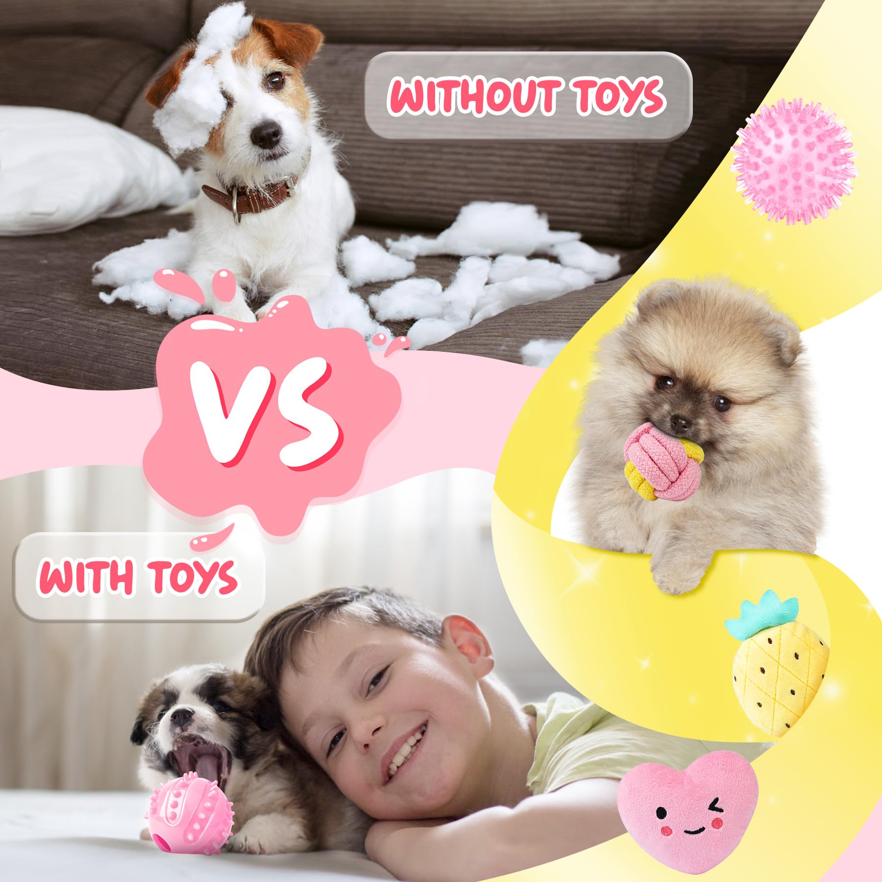 XIUGOAL pink gum massage toy helping teething puppies