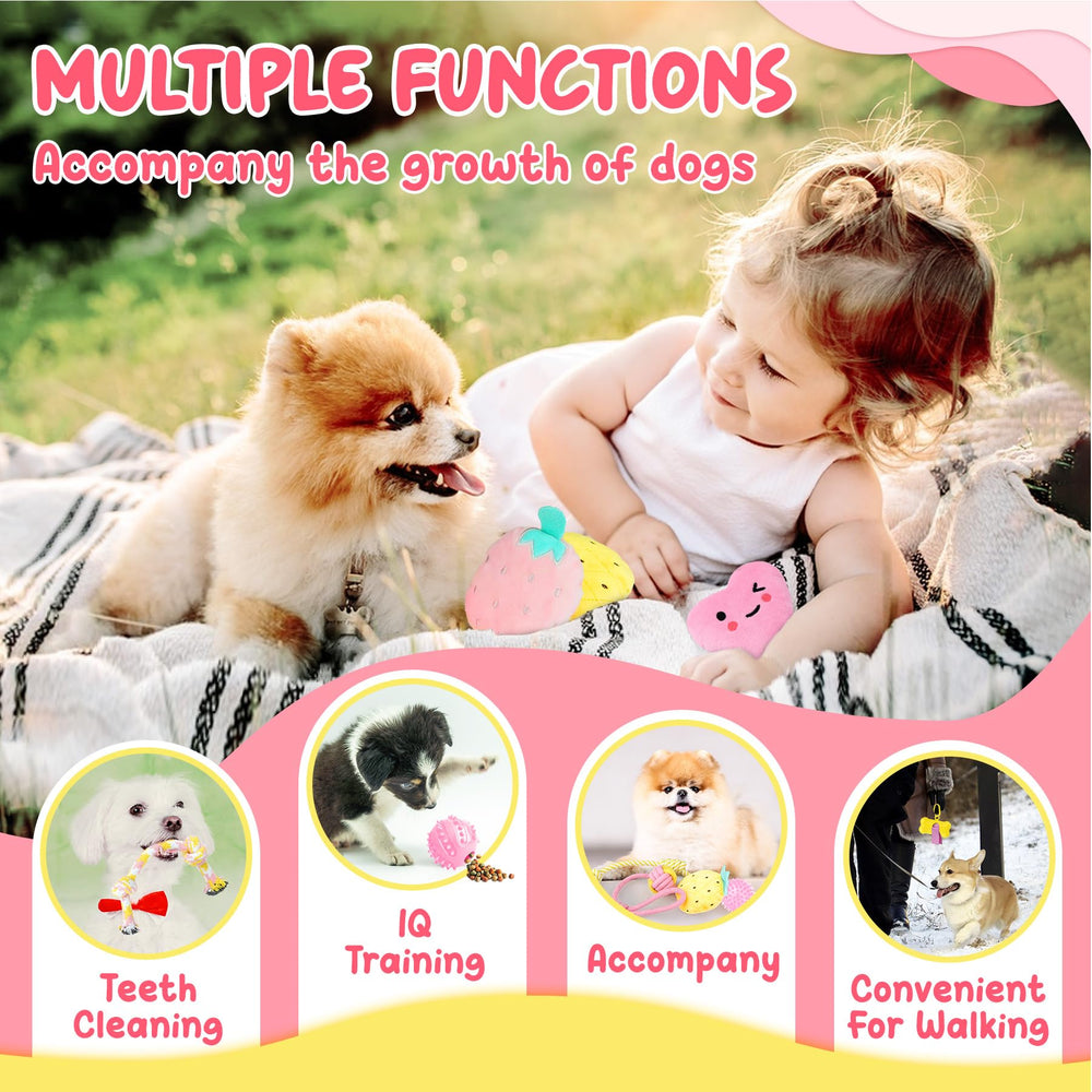 XIUGOAL pink puppy toy dispenser for on-the-go play sessions