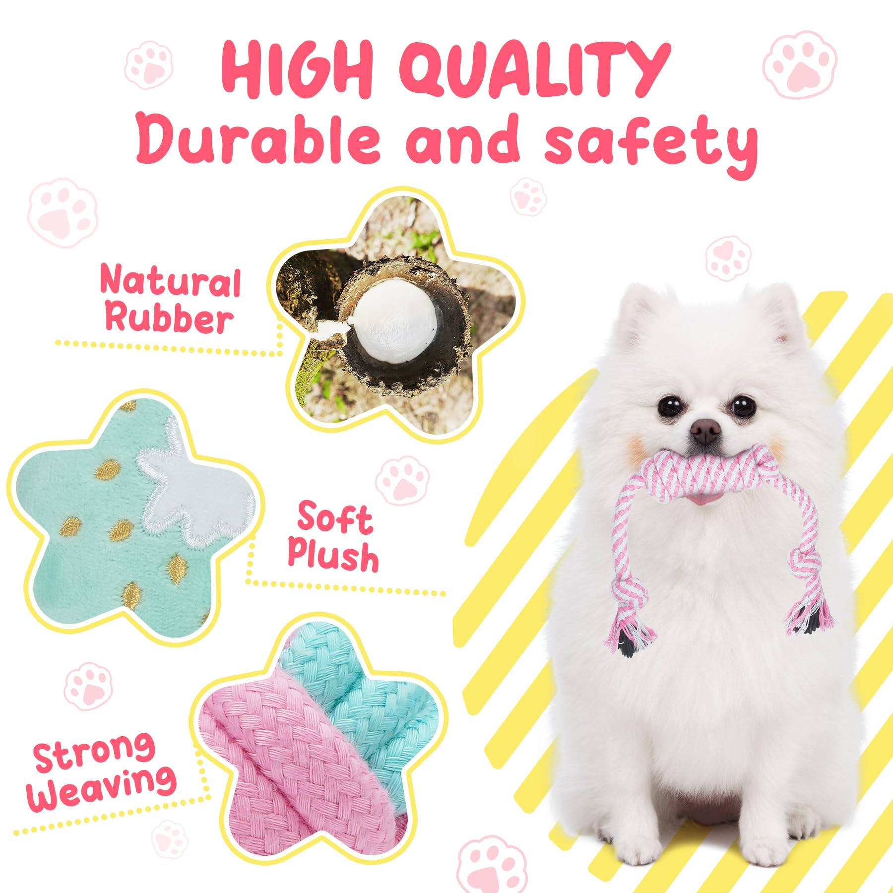 XIUGOAL pink puppy toys packaging open showing complete kit for playtime variety