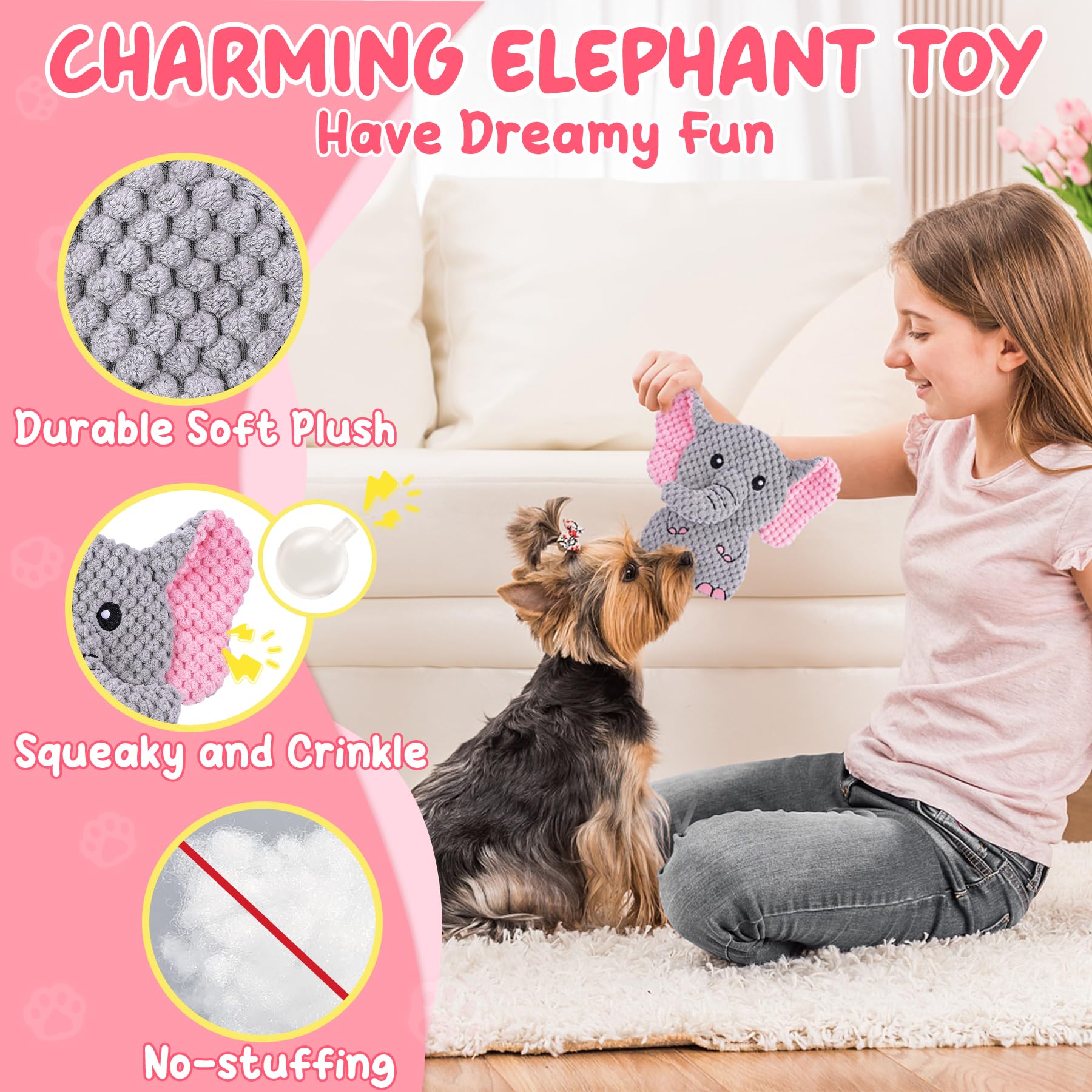 XIUGOAL pink puppy treat ball challenges a small dog during snack time