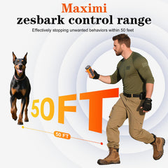 Xiuxun ultrasonic trainer 50ft range supports outdoor bark control.