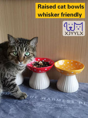 XJYYLX raised cat boul stand keeps bowls steady during feeding sessions