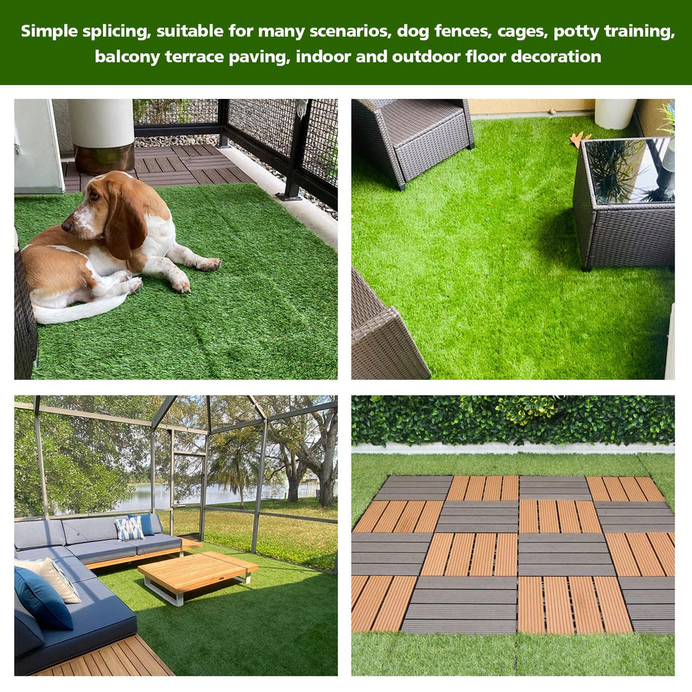 XLX TURF natural-look dog grass tile enhances outdoor balconies and patios.