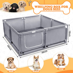 Xnewtwo whelping box 48x48x18 inches provides ample room for mom and litter