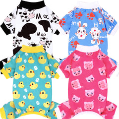 XPUDAC 4-pack small-dog pajamas for daily wear and easy outfit rotation.