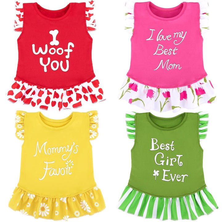XPUDAC flower pink dress for small dogs, breathable fabric ideal for daily wear.
