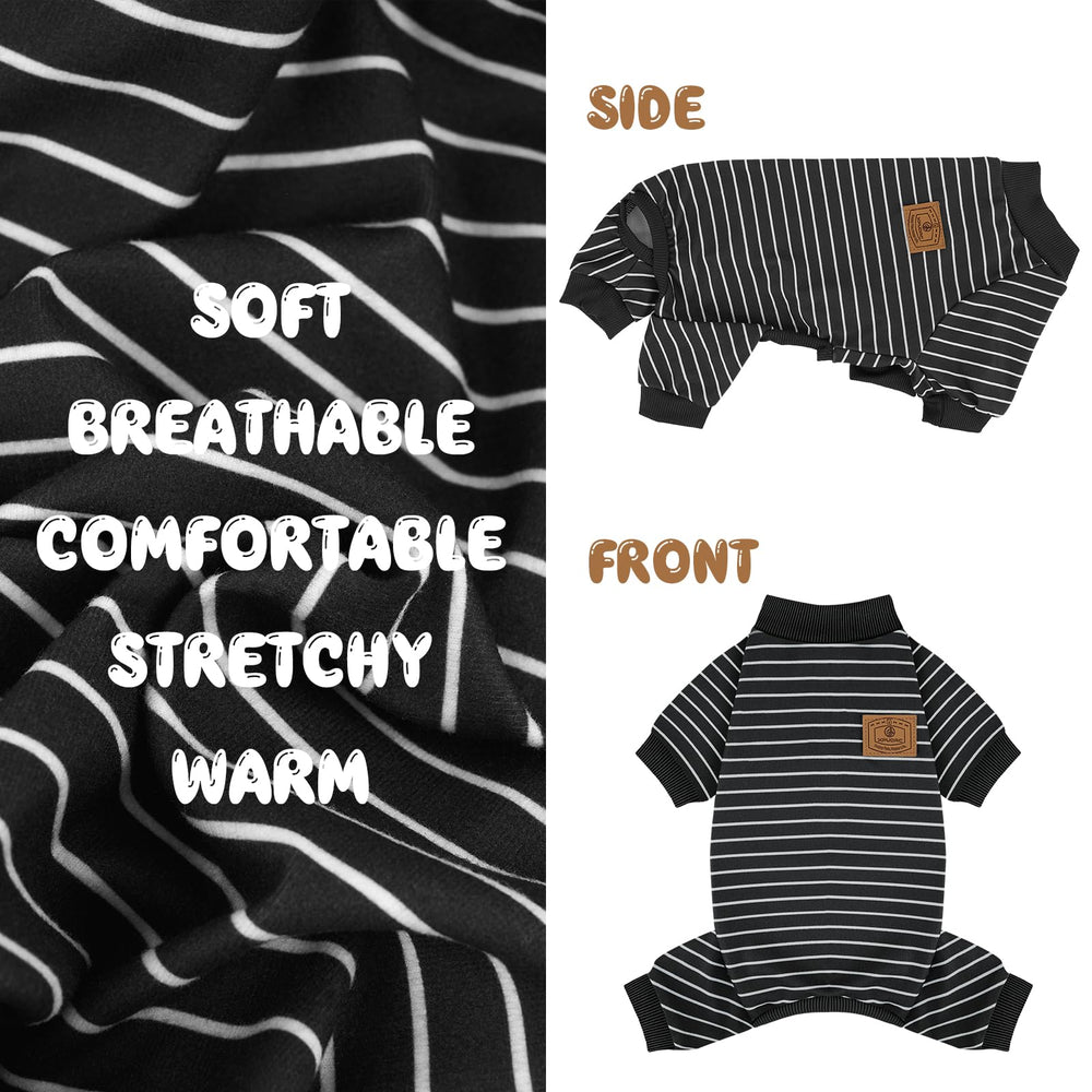 XPUDAC striped dog pajamas, ideal for parties and holiday photos.