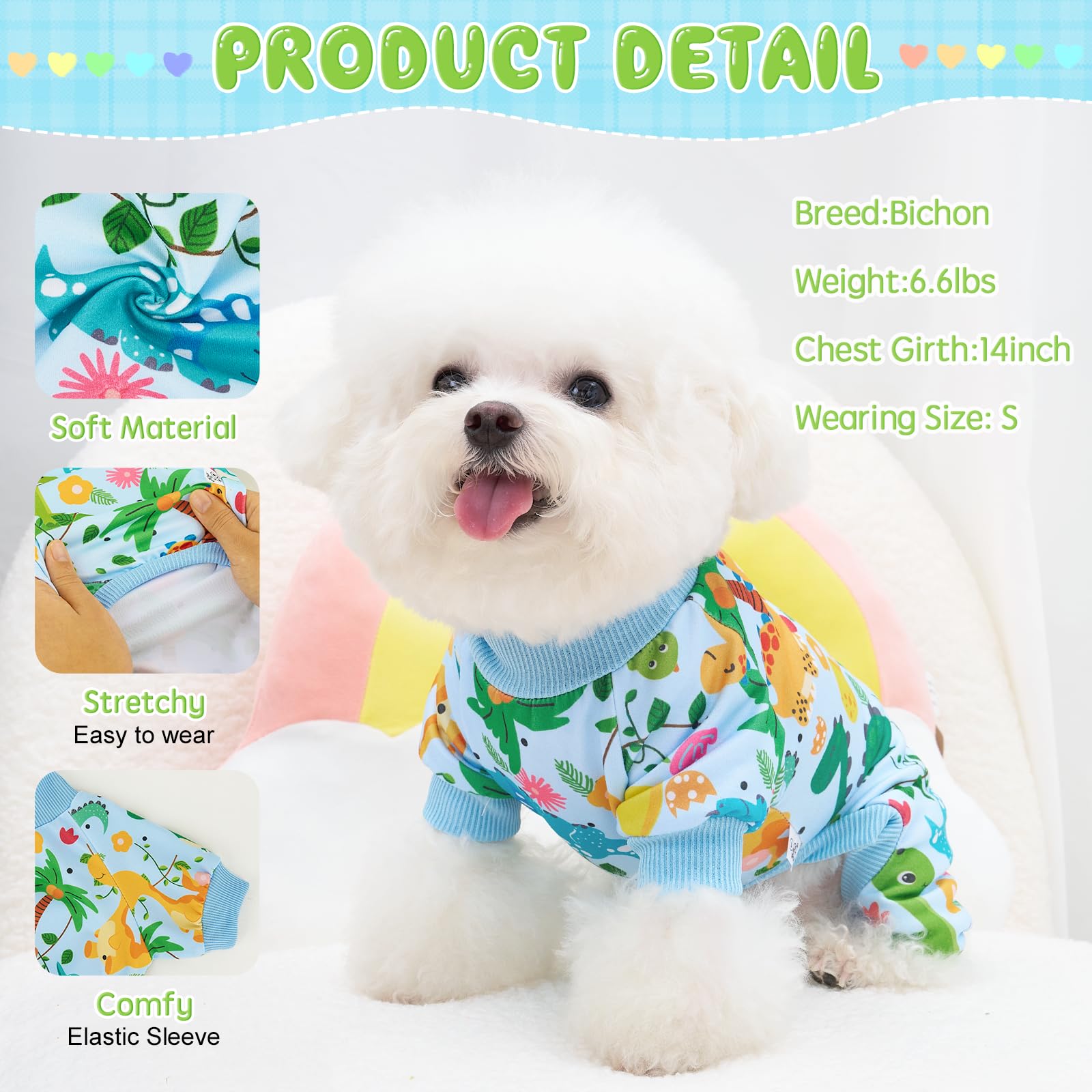 XPUDAC monkey pattern dog pajamas ideal for daily wear.