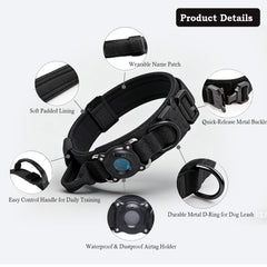 Xqpetlihai Upgraded AirTag Dog Collar AirTag holder waterproof section for rain protection